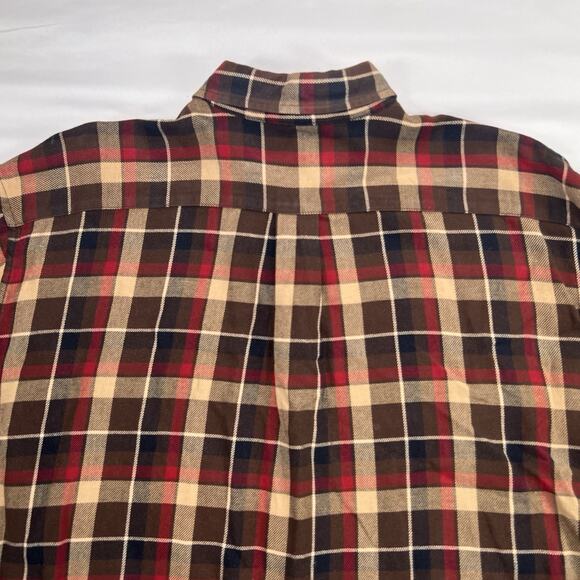 Abercrombie & Fitch Flannel Shirt Men Size XL Brown Plaid Button Long Sleeve VTG - Picture 12 of 14